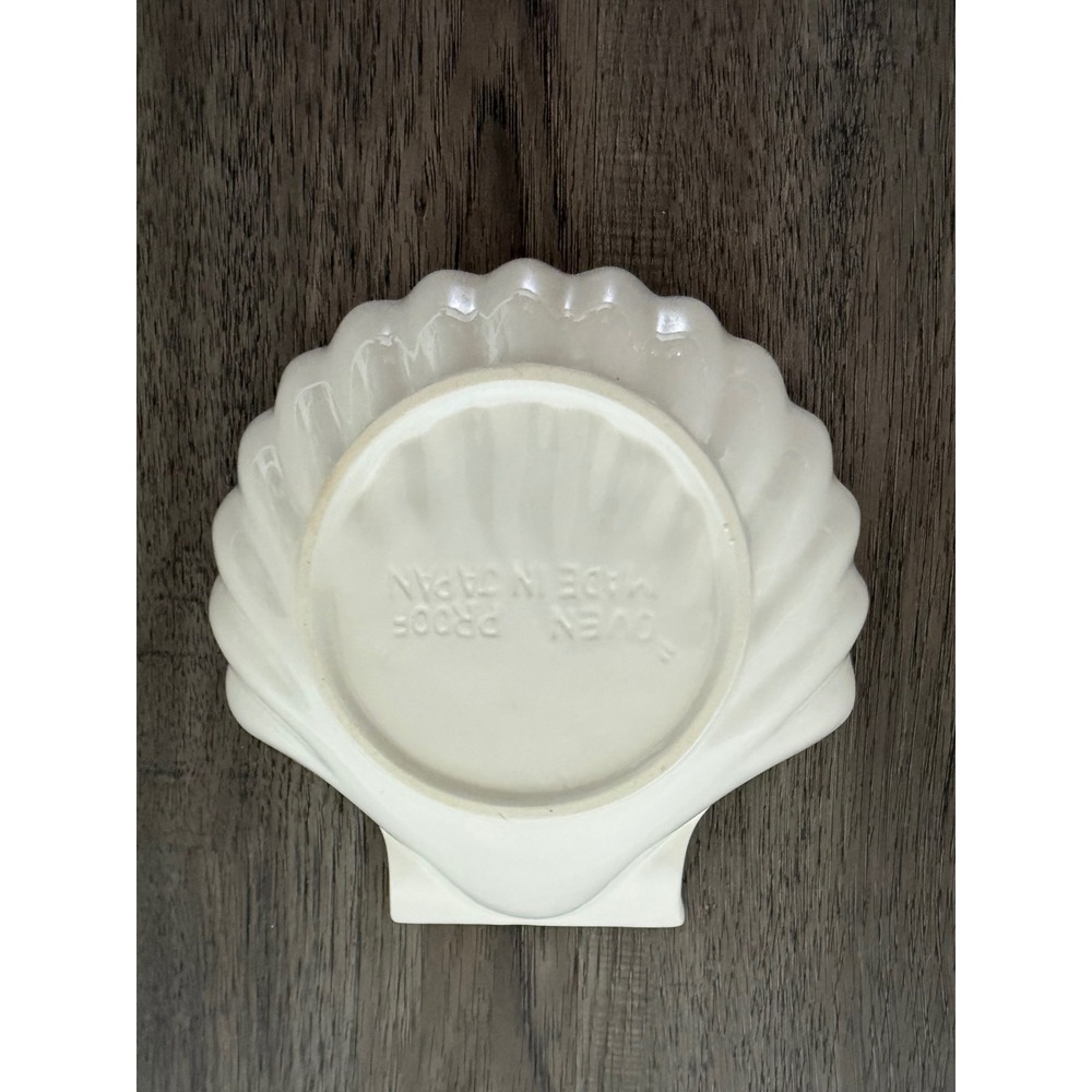 Oven Proof White Ceramic Seashell Trinket Candy Dish Coastal Beach Decor 6.5" - Picture 5 of 8